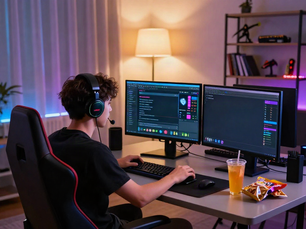 Engaged user playing the 11bet app in a modern gaming setup.