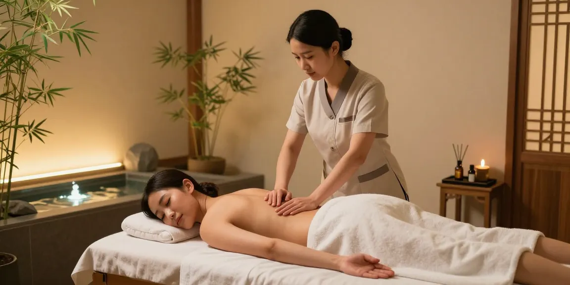 Professional 송파출장마사지 scene with a therapist soothing a client in a tranquil setting.