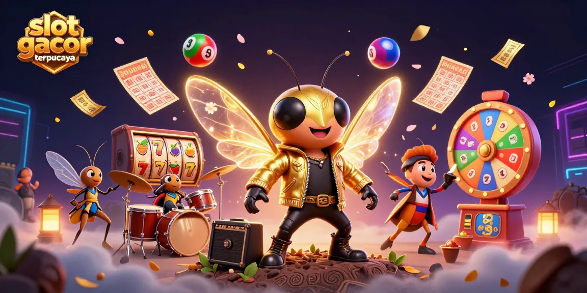 Engage in the excitement of slot gacor terpercaya with vibrant slot reels and lively casino characters