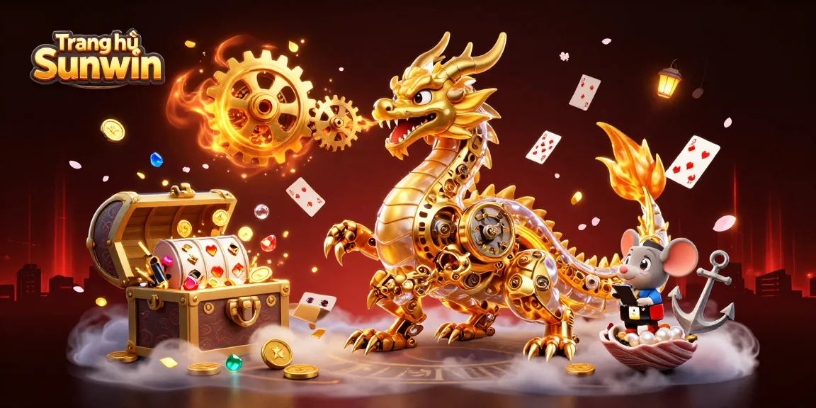 Experience thrilling gameplay with Trang chủ Sunwin featuring a dragon and treasure-filled casino scene.